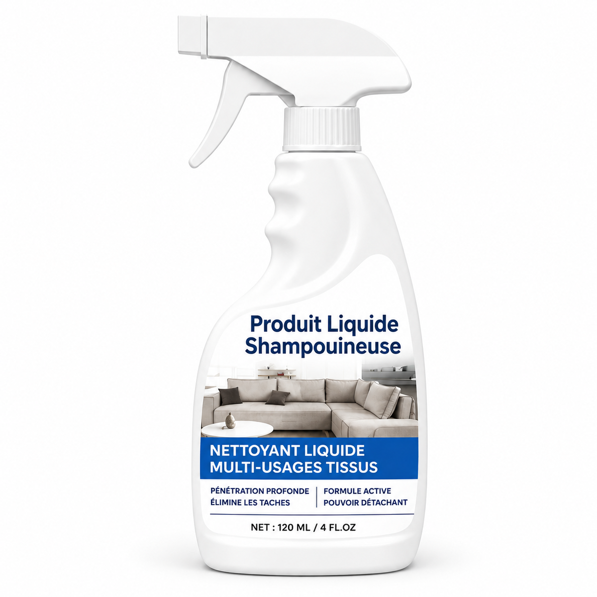 Produit liquide shampouineuse Nettovia, spray nettoyant multi-usages tissus 120 ml