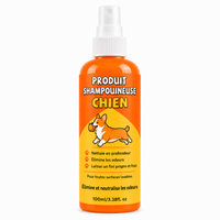 Produit shampouineuse chien Nettovia, spray 100 ml, flacon orange avec illustration de corgi